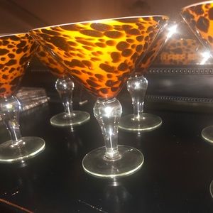 Leopard Martini Glasses - Set of 6